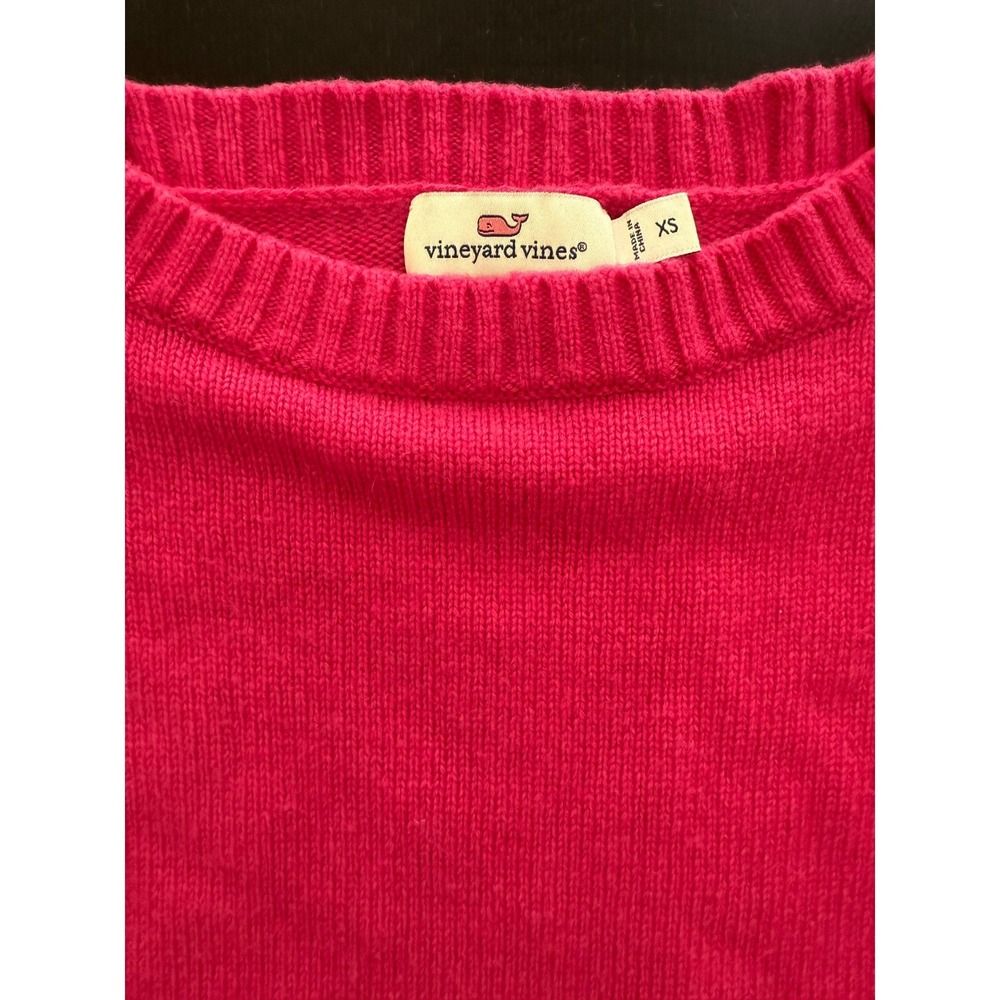 Vineyard Vines Wool Cashmere Sweater Womens XS‎ Fuschia Long Sleeve Ribbed Hem